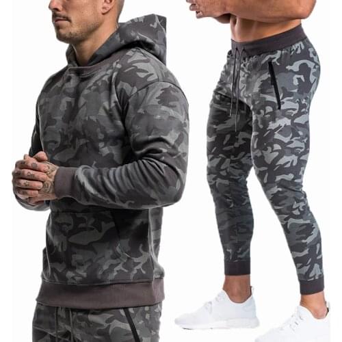 Spring Autumn Men Sportswear Tracksuit Loose Hoodie Running Jogging Fitness Gym Outfits Casual Set Sportswear Sweatshirt+pant