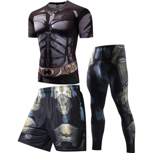 Rashgard Tracksuit Men Compression Running Suits Fitness Jogging Workout Quick Dry Mens Set Gym Training Sport Set jiu jitsu MMA