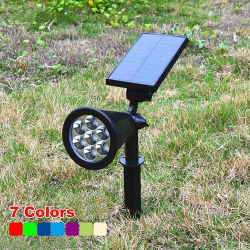 7 LED outdoor Solar Lamp decor Spotlight Lawn Christmas party Waterproof Panel Power Adjustable Flood Light colorful Garden Yard