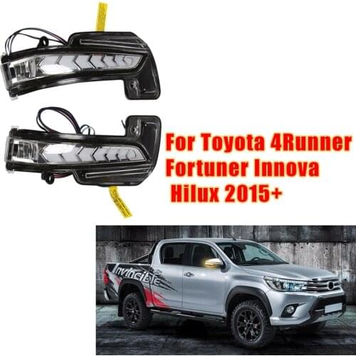 LED Dynamic Side Rearview Mirror Turn Signal Light Lamp for Toyota 4Runner Fortuner Innova Hilux 2015
