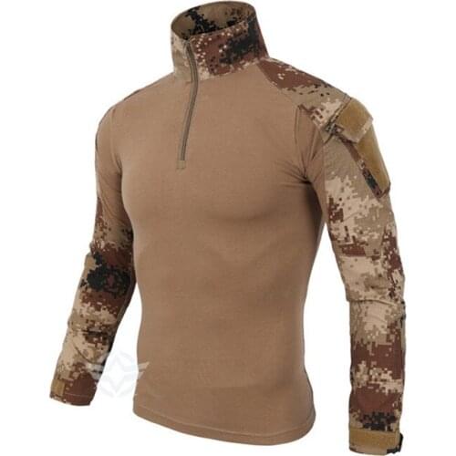 Outdoor Men s US Army Tactical uniform Combat Thicked Long Sleeve T Shirt Wargame Military Tops T Shirts top without knee pads