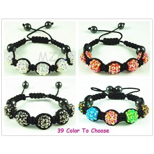 Wen women ball+Frt453ift 4Pcs/Lot Mixed 4Color Hotsale Resin rhinestone bead jewelry Bracelet For kids