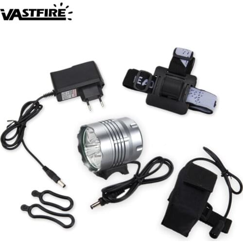 Waterproof 2 in 1 Headlamp Bike Light 10000 Lm 5x XML U2 LED Front Bicycle Riding Light with 6400mAh Battery Pack+Headband