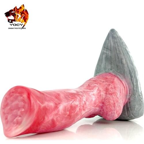 YOCY Giant Animal Dog Dildo Knot Masturbator Fantasy Sex Toy For Men With Suction Cup Gory Raw Meat Color Huge Anal Butt Plug