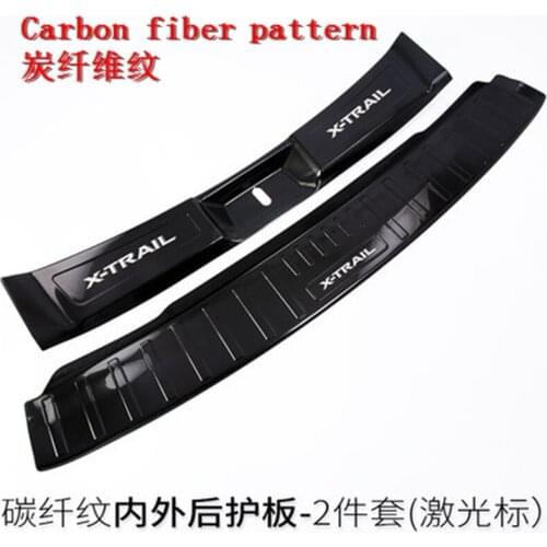 Carbon fiber pattern Stainless Steel Rear Bumper Protector Sill for Nissan X-Trail T32 Rogue 2017-2019 Car styling