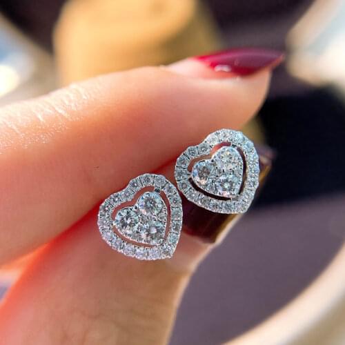 2021 New Trendy Heart 925 Sterling Silver Earings for Women Party Gift Jewelry Wholesale E6657