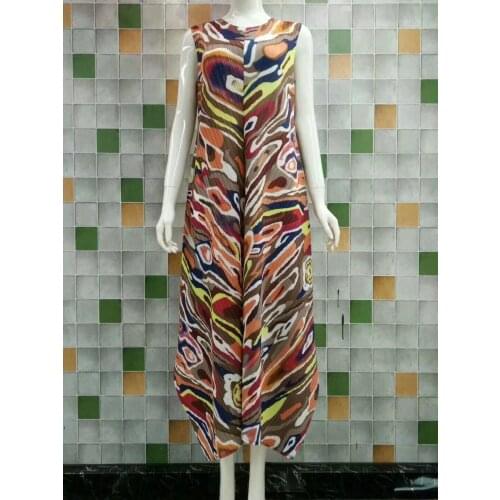 Summer 2021 Miyake Pleated Skirt European And American Temperament Leisure Large Swing Dress