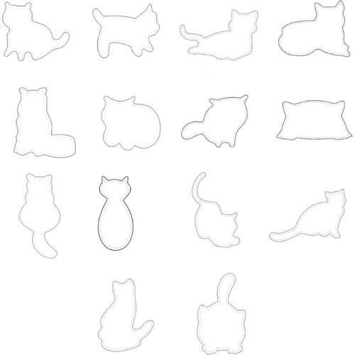 14pcs Animals Cat Kitten Cookie Cutter Set Stainless Steel Cutters Mold DIY Pastry Biscuit Baking Mould