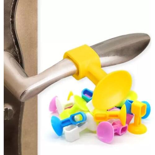 2 Pcs Practical Door Handle Silicone Anticollision Sucker Home Door Protecting Pad Mute Silencer Suction Door Stops Mats