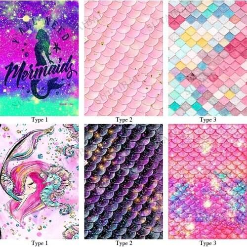Sequin Scales Mermaid Glitter Baby Portrait Cake Photography Birthday Party Backdrops Photocall Background Studio Shooting