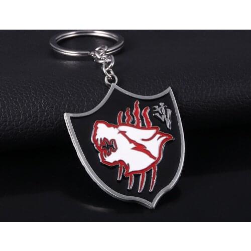 Game Biohazard Village Chris Redfield The Hound Wolf Squad Badge Logo Alloy Keychain Keyring Key Chain Accessories