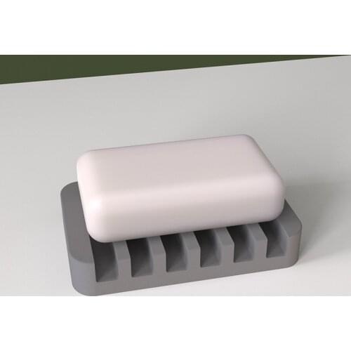 Cement Soap Holder Silicone Mold Stripe Design Soap Tray Molds Bathroom Products Concrete Soap Box Silicone Mold