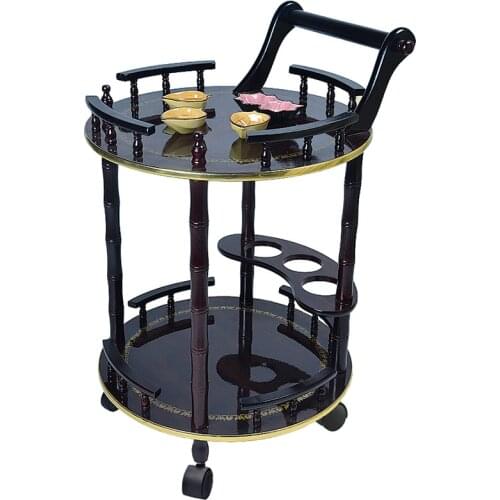 Wooden Wine Cart Snack Car Food Cart Hotel Cart Mobile Dining Car Cake Car Home Rack European Style