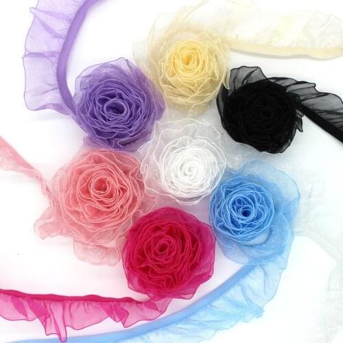 2 yards Color 30mm snow yarn elastic band lace elastic band cuffs clothing accessories swiss voil african fabric high quality