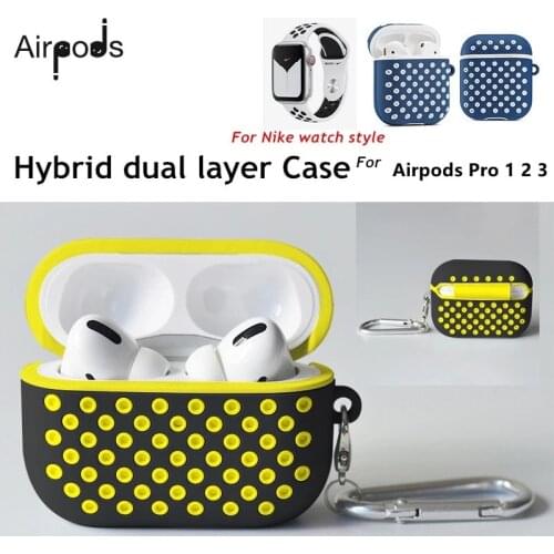 Hybrid duallayer case for apple Airpods Pro 1 2 accessories cover for air pod 2 charging case protector for nike watch men women