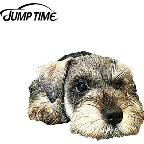 JumpTime 13 x 3.3cm For Mini Schnauzer Cute Puppy Dog Car Sticker Laptop Decal Occlusion Scratch Bumper Refrigerator Graphics