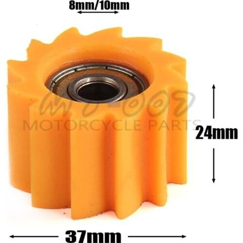 M8 or M10 Chain Roller Pulley Wheel Guide For most sxf pit dirt bike Motocross Motorcycle Orange
