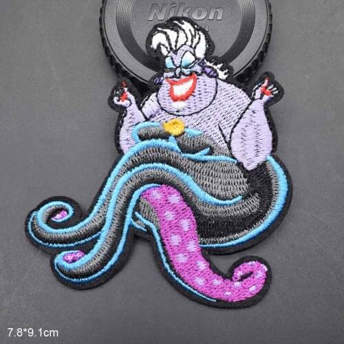 Mermaid Usula Iron On Embroidered Clothes Patches For Girl Woman Clothing Stickers Garment Wholesa