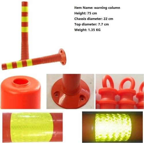 New 75cm Road Traffic Safety Protective Cone Warning Signs Reflective Post