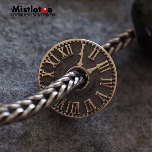 Mistletoe 925 Sterling Silver Wheel Of Time Charm Bead Jewelry 3.8mm samll hole