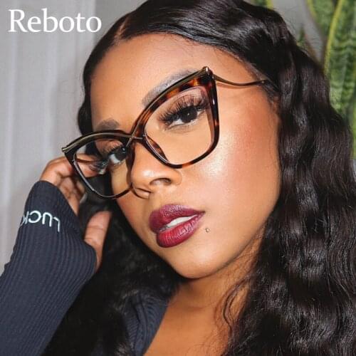 Leopard Cat Eye Glasses Frames Trendy Women 2021 Chic Anti Blue Light Optical Glasses for Computer Eyeglasses Metal Decorative