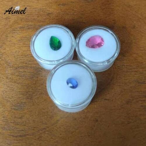 Wholesale Diamond Jewelry Storage Box Round Gemstone Jewelry Display Gift Box Zircon Jade Beads Organizer Weeding Gift Box 10Pcs