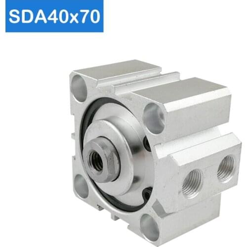SDA40*70, 40mm Bore 70mm Stroke Compact Air Cylinders SDA40X70 Dual Action Air Pneumatic Cylinder