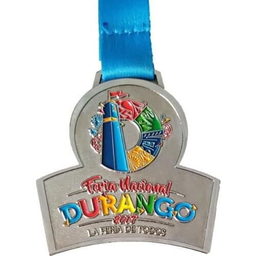 Competition Challenge Marathon Run Medal Nickel Nickel Plated Sandblasted