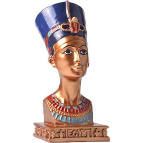 Egyptian King TUT Pharaoh Queen Nefertiti Resin Figurine Home Decoration Statue Ancient Sculpture Collectible Mythology
