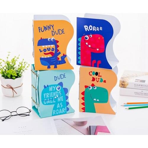 Lovely Cartoon Animal Dinosaur Telescopic Bookends Support Metal Organizer Desktop Office Home Book Holder Stand 150*100*190mm