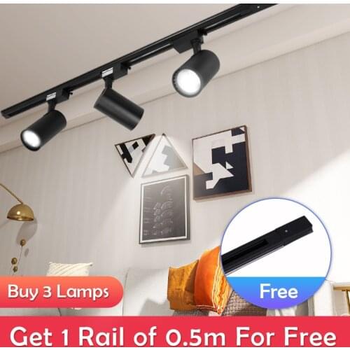 220V Led Track Light Aluminum Track Lights Rail COB 12W 20W 30W 40W Track Lamp Spotlight for Clothing Store Home Track Lighting