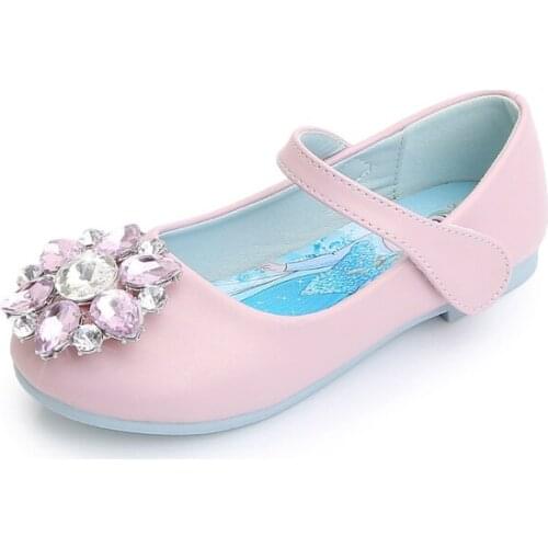 Disney Childrens Princess Party Shoes Summer New Girls Sandals Baby Childrens Shoes Little Girl Crystal Shoes 24-35