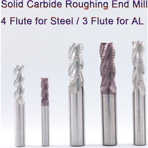 Solid Carbide Roughing End Mill 4 Flute Square Mills Hardened Steels Coating 3Flute for Aluminum Milling Cutter With Geometry