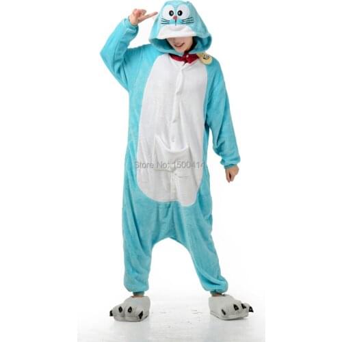 Japanese Anime Doraemon Costume Adult Onesies Pajama Clothes For Halloween Carnival Masquerade Party