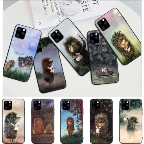 Bright Hedgehog In The Fog Black Silicone Mobile Phone Cover Case For IPhone 12 11 Pro Max Xs X Xr 7 8 6 6s Plus 5 5s Se 2020