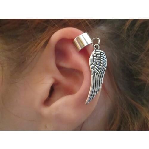 New personality earring clip alloy angel wings ladies fashion earcuff clip accessories web celebrity hot style exquisite gifts