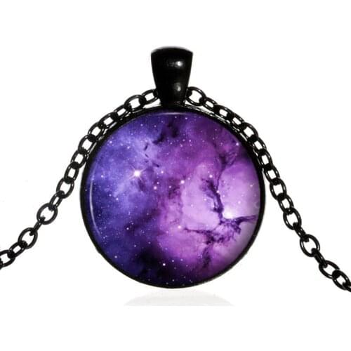 Purple Sky starry Glass Pendants Necklace For Women Choker 4 Color Jewelry Fashion Statement Necklace Fashion Gift