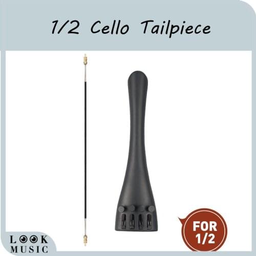 1/2 Cello Tailpiece W/ 1pcs Tailgut Tailcord 4 Fine Tuners Aluminum Alloy Durable Strong