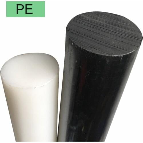 1m(will cut to 2pcs) Black White Ultra-high polymer Polyethylene rod HDPE rod UHMW rod machining dia.10mm~45mm