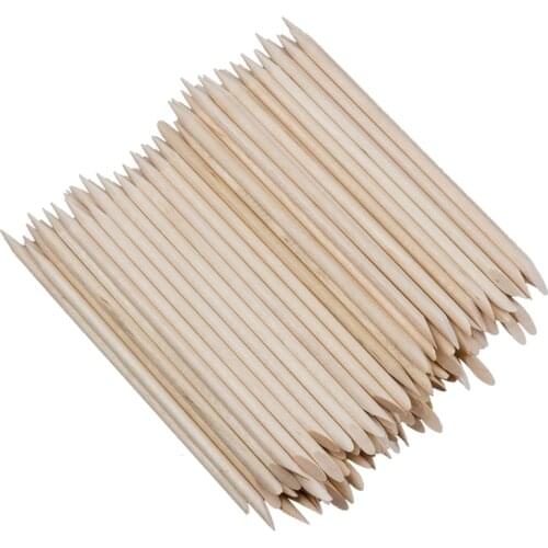 100 x Wooden Stick With Lace Nail Art Nail Care Skin color