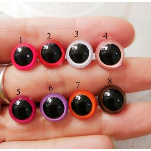 100pcs/lot 26mm/28mm/30mm/40mm handcraft paint plastic round toy safety eyes& white hard washer for diy doll