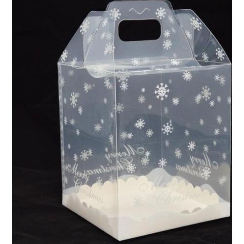 100pcs Chocolate house transparent box transparent cake box gingerbread house box PP food packing box