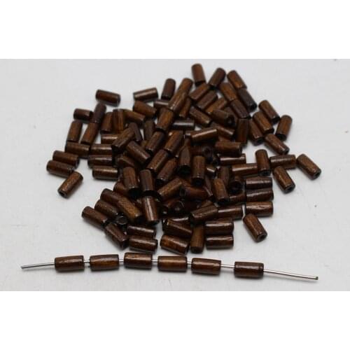 1000 Brown Wood Column Tube Beads 4X6mm~Wooden Spacer