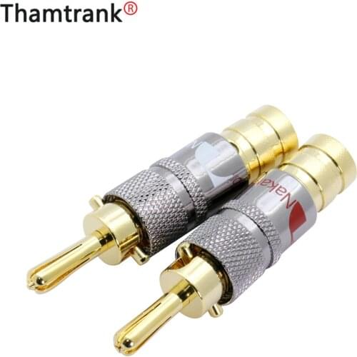 4Pcs High Quality New Copper Nakamichi Speaker Cable Banana Plug with Lock Speaker Amplifier Connector
