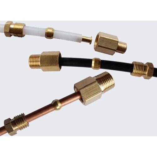 5 PC Compression Ferrule Tube Fitting 4 6 mm straight Pipe fittings Connector Machine Tool Lubrication Pipe Adapter