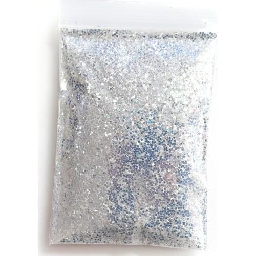 500g/Bag 0.2-2mm Mermaid Sparkly Sliver Manicure Flake Slices Holographic Laser Mixed Hexagon Shape Diamond Glitter Sequin TG#16