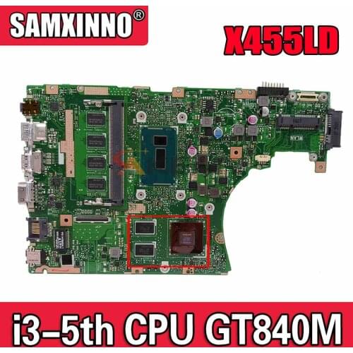 Akemy X455LD Laptop motherboard for ASUS X455LNB X455LD X455LJ Y483L W419L W409L original mainboard 4GB-RAM I3-5005U GT840M LVDS