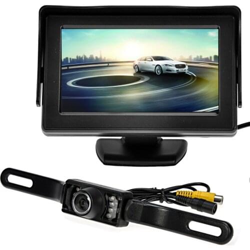 Long Camera 4.3 Inch Car Monitor TFT LCD Screen Digital Color Rear View Monitor Support VCD DVD GPS Camera with 2 Video Inputs