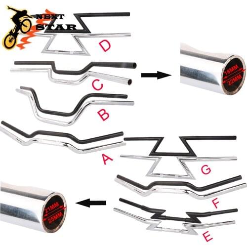 Chrome Black Motorcycle 22mm 7/8" 25mm 1" Handlebar Retro Drag Handle Z Bar For Harley Touring Chopper Bobber Sportster 1200 883