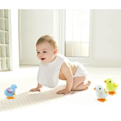 4Pcs Cute Plush Wind Up Chicken Kids Educational Toy Clockwork Jumping Walking Chicks Toys For Children Baby